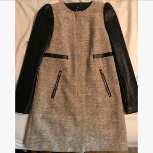H&M Tweed / Leather Sleeve Jacket, size 8